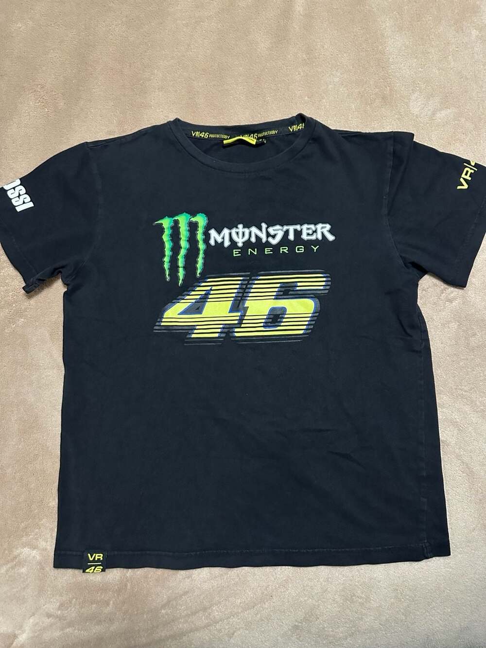 VR46 Valentino Rossi Monster Energy Graphic T-Shirt Black Size Medium